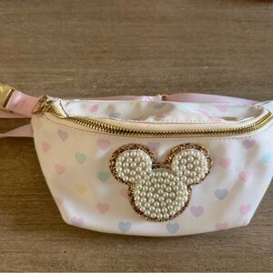 Stoney Clover Lane Pastel Hearts Fanny Pack with Pearl Mickey